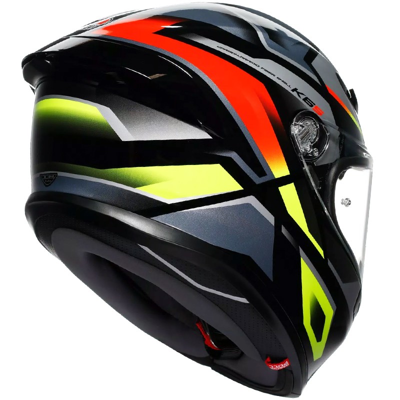 CASCO AGV K6 S ERAZER BLACK/RED/YELLOW FLUO