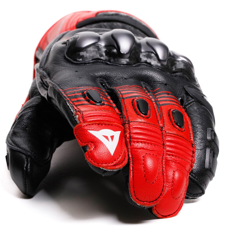 GUANTES DAINESE FIERO METAL BLACK/LAVA RED/WHITE