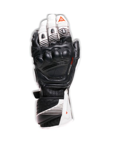 GUANTES DAINESE FIERO METAL BLACK/WHITE/RED FLUO