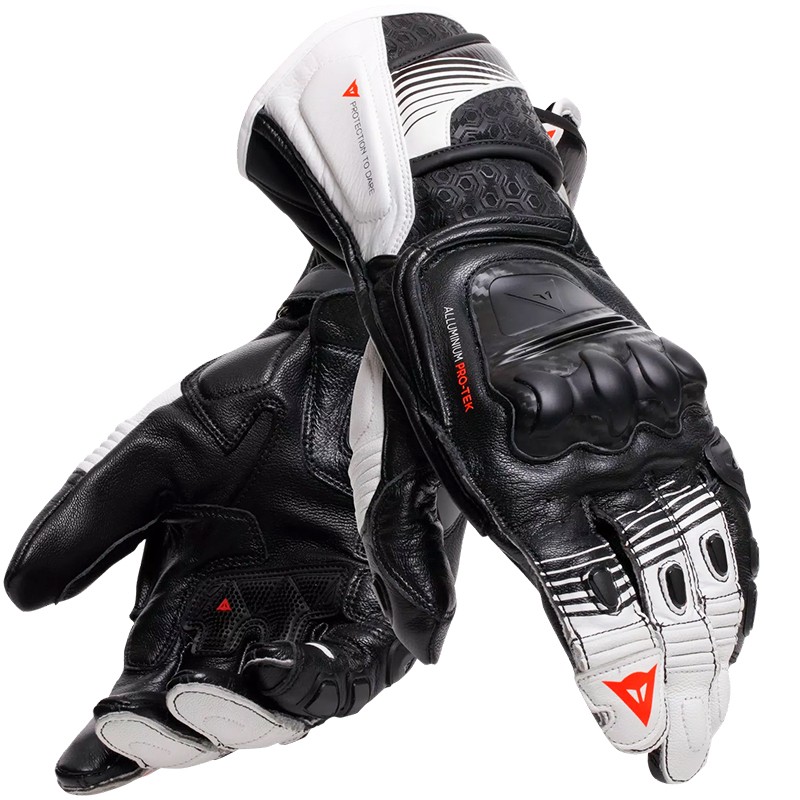 GUANTES DAINESE FIERO METAL BLACK/WHITE/RED FLUO