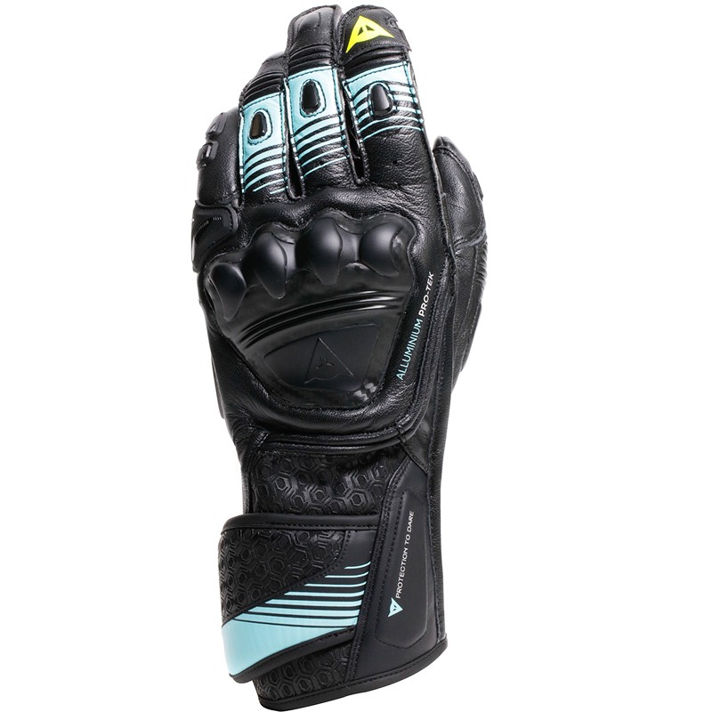 GUANTES DAINESE FIERO METAL BLACK/WATER/YELLOW FLUO