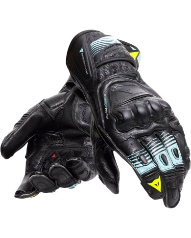 GUANTES DAINESE FIERO METAL BLACK/WATER/YELLOW FLUO