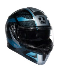 CASCO AGV STREETMODULAR LEDRO MATT BLACK/POWDER BLUE