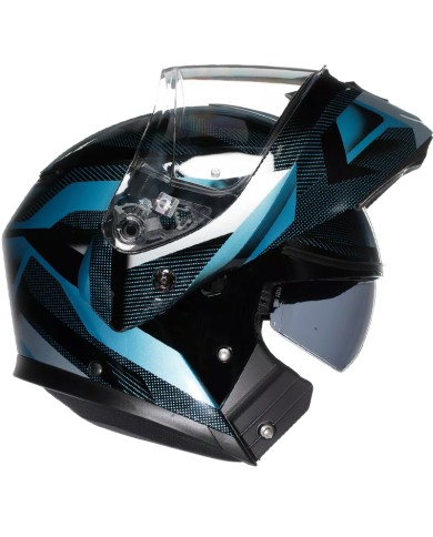 CASCO AGV STREETMODULAR LEDRO MATT BLACK/POWDER BLUE