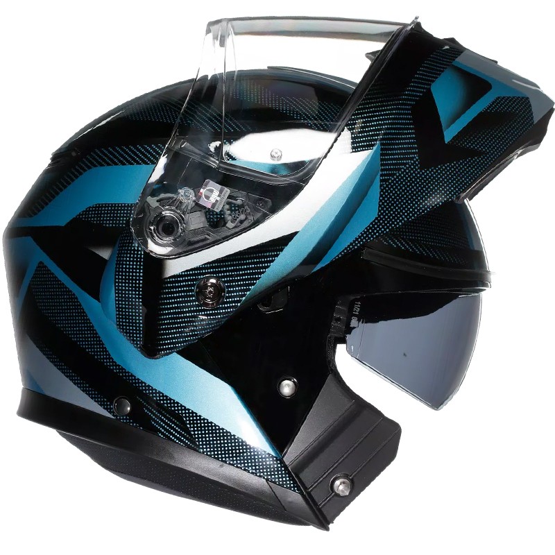 CASCO AGV STREETMODULAR LEDRO MATT BLACK/POWDER BLUE