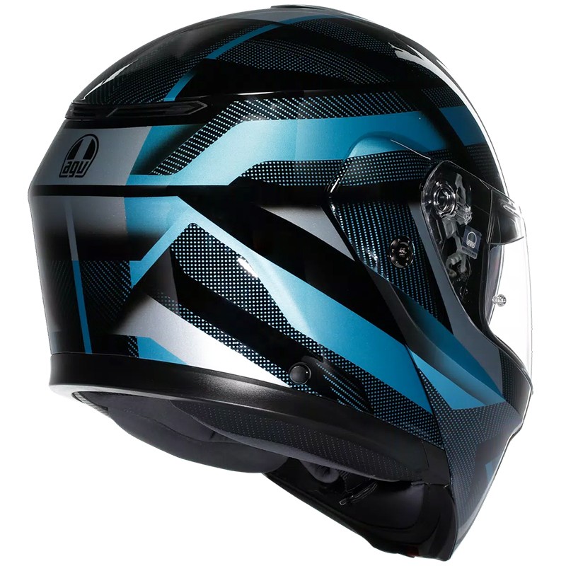 CASCO AGV STREETMODULAR LEDRO MATT BLACK/POWDER BLUE