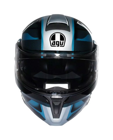 CASCO AGV STREETMODULAR LEDRO MATT BLACK/POWDER BLUE