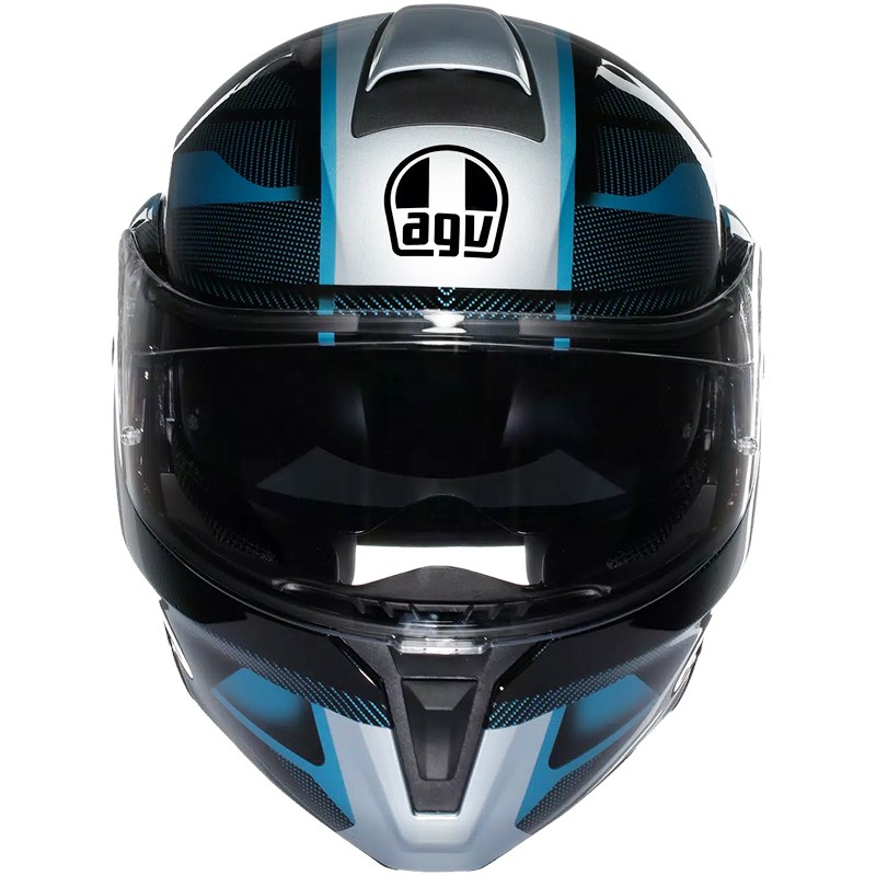 CASCO AGV STREETMODULAR LEDRO MATT BLACK/POWDER BLUE