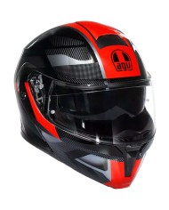 CASCO AGV STREETMODULAR LEDRO BLACK/RED