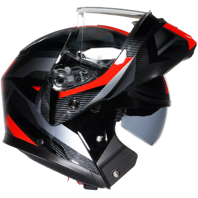 CASCO AGV STREETMODULAR LEDRO BLACK/RED