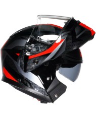 CASCO AGV STREETMODULAR LEDRO BLACK/RED