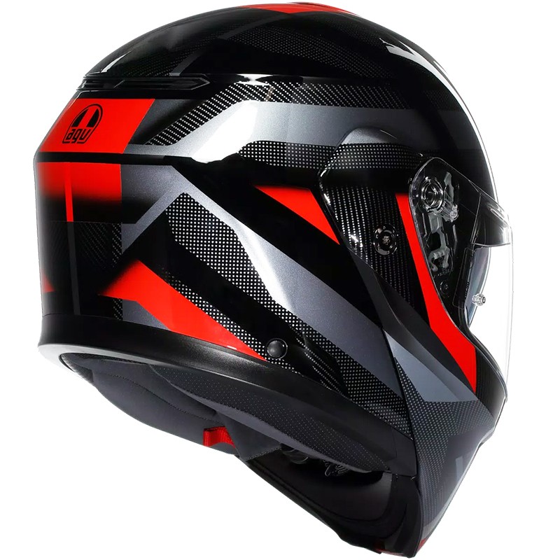 CASCO AGV STREETMODULAR LEDRO BLACK/RED