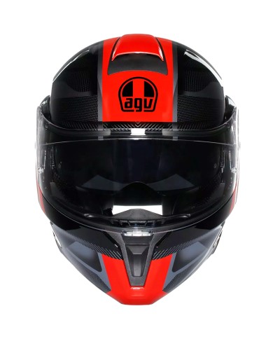 CASCO AGV STREETMODULAR LEDRO BLACK/RED