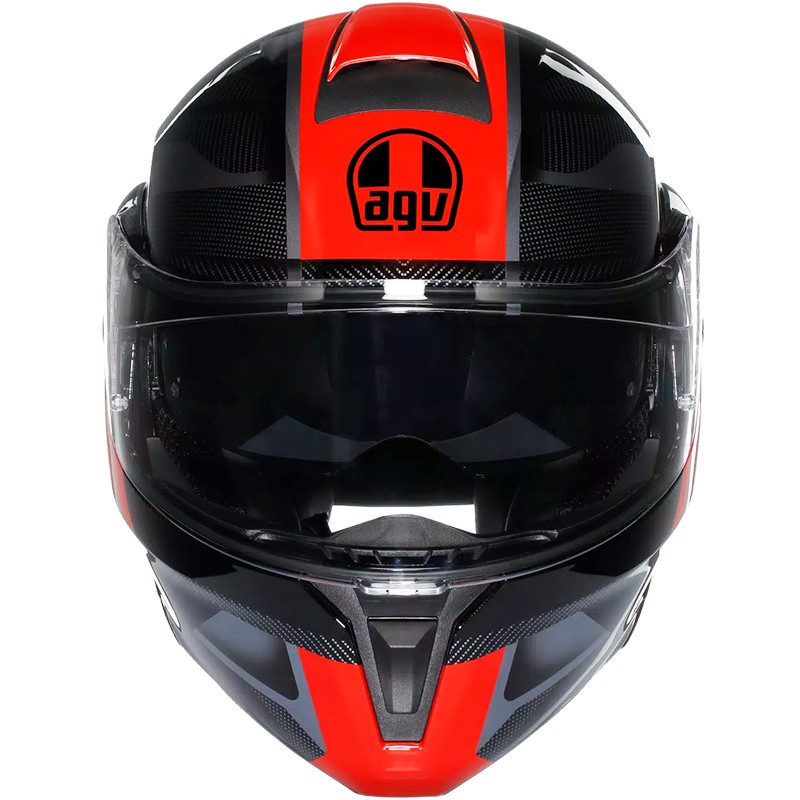 CASCO AGV STREETMODULAR LEDRO BLACK/RED
