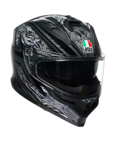 CASCO AGV K7 DAMASCUS BLACK/SILVER