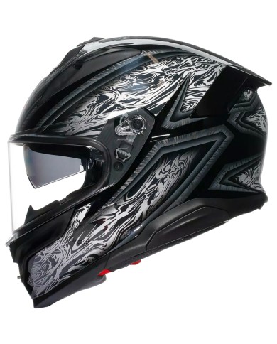 CASCO AGV K7 DAMASCUS BLACK/SILVER