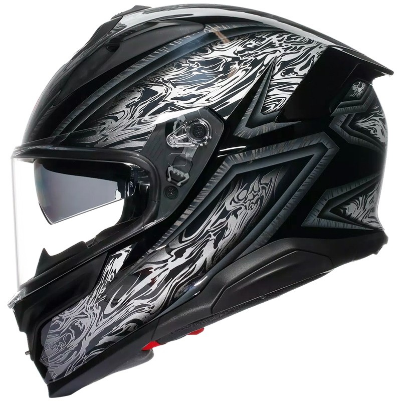 CASCO AGV K7 DAMASCUS BLACK/SILVER