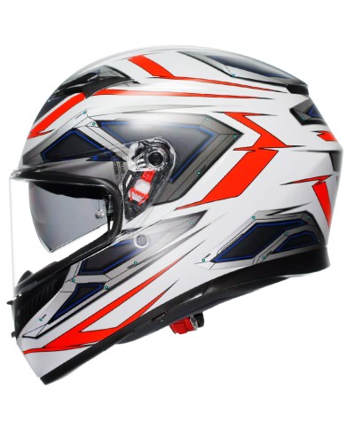 CASCO AGV K3 SPACE MATT WHITE/RED FLUO