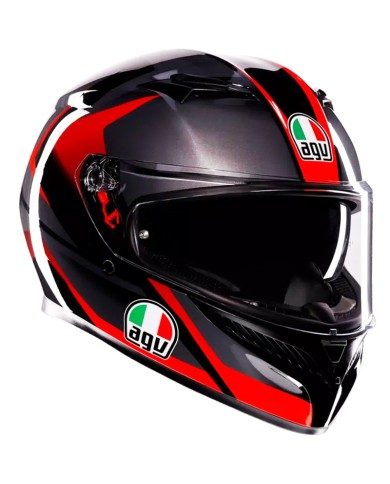 CASCO AGV K3 STRIGA BLACK/GREY/RED