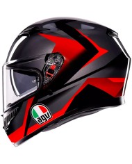 CASCO AGV K3 STRIGA BLACK/GREY/RED