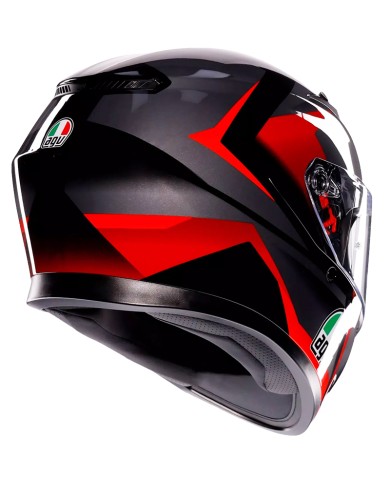 CASCO AGV K3 STRIGA BLACK/GREY/RED