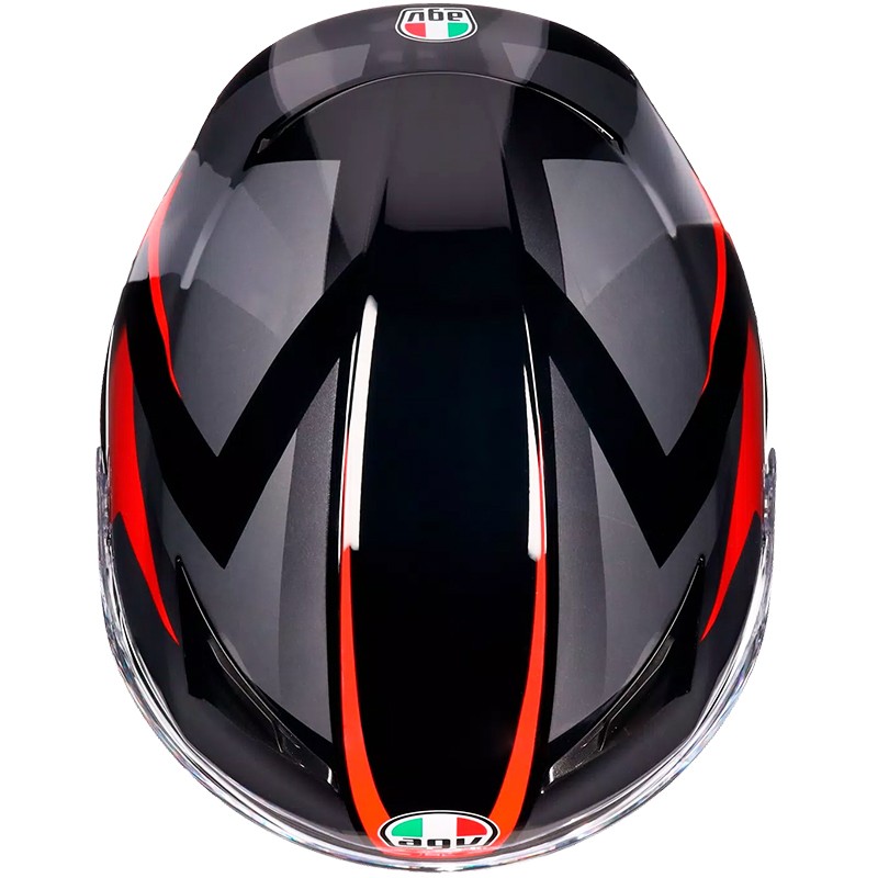 CASCO AGV K3 STRIGA BLACK/GREY/RED