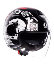 CASCO AGV ETERES HISTORY MATT BLACK/WHITE/RED