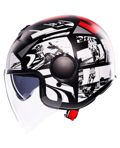 CASCO AGV ETERES HISTORY MATT BLACK/WHITE/RED