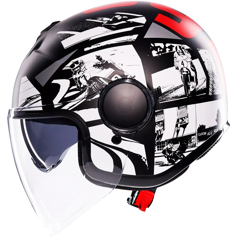 CASCO AGV ETERES HISTORY MATT BLACK/WHITE/RED