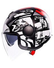 CASCO AGV ETERES HISTORY MATT BLACK/WHITE/RED