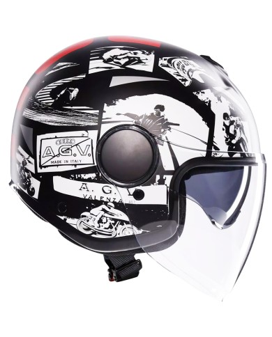 CASCO AGV ETERES HISTORY MATT BLACK/WHITE/RED