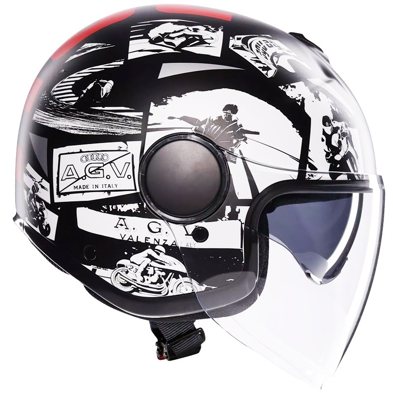 CASCO AGV ETERES HISTORY MATT BLACK/WHITE/RED
