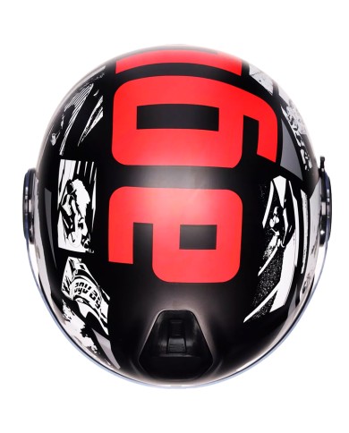 CASCO AGV ETERES HISTORY MATT BLACK/WHITE/RED