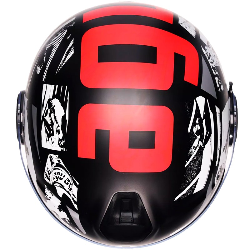 CASCO AGV ETERES HISTORY MATT BLACK/WHITE/RED