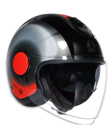 CASCO AGV ETERES LEVANTO BLACK/SILVER/RED