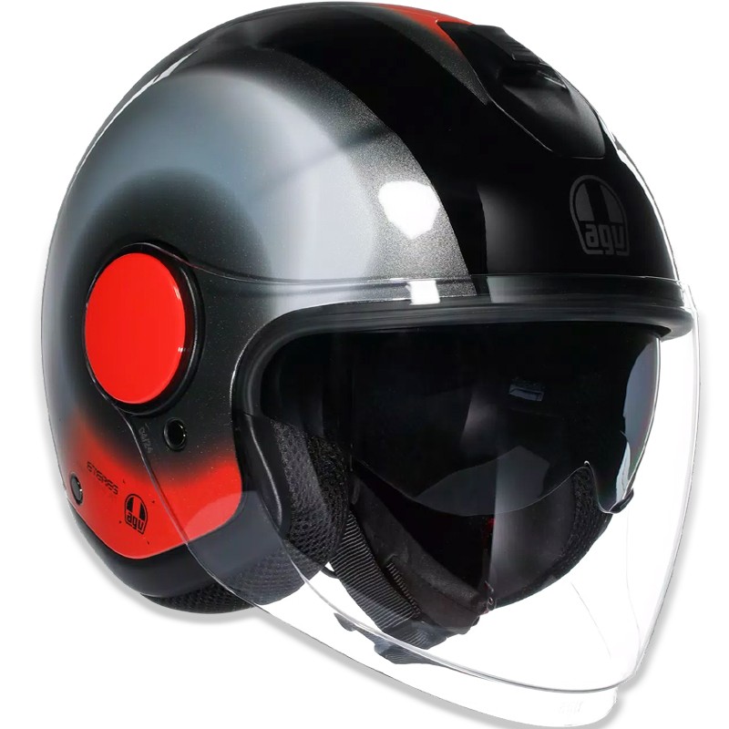 CASCO AGV ETERES LEVANTO BLACK/SILVER/RED