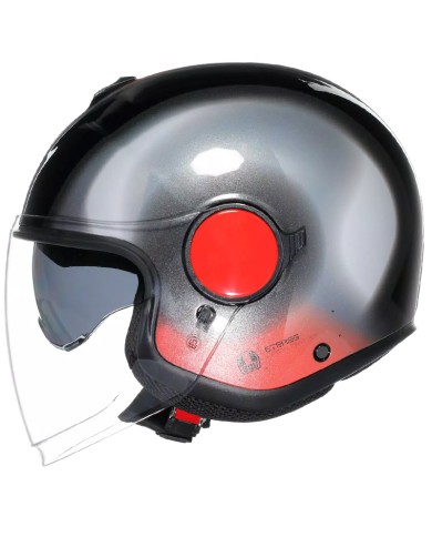 CASCO AGV ETERES LEVANTO BLACK/SILVER/RED