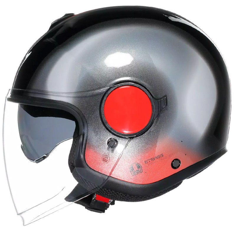 CASCO AGV ETERES LEVANTO BLACK/SILVER/RED
