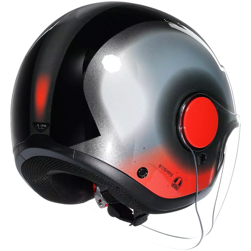 CASCO AGV ETERES LEVANTO BLACK/SILVER/RED