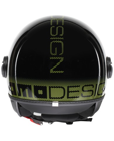 CASCO MOMO DESIGN FGTR CLASSIC STRIPES BLACK/YELLOW FLUO