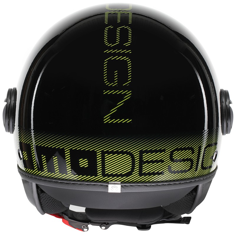 CASCO MOMO DESIGN FGTR CLASSIC STRIPES BLACK/YELLOW FLUO