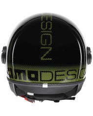 CASCO MOMO DESIGN FGTR CLASSIC STRIPES BLACK/YELLOW FLUO
