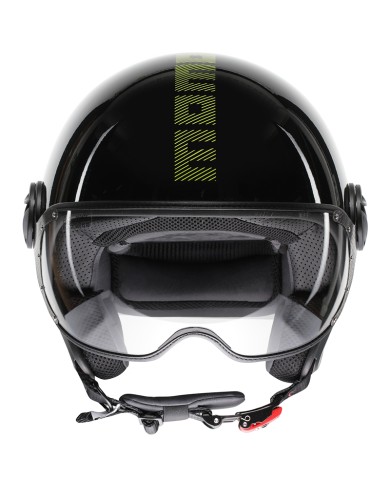 CASCO MOMO DESIGN FGTR CLASSIC STRIPES BLACK/YELLOW FLUO