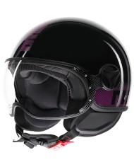 CASCO MOMO DESIGN FGTR CLASSIC STRIPES BLACK/FUCSIA