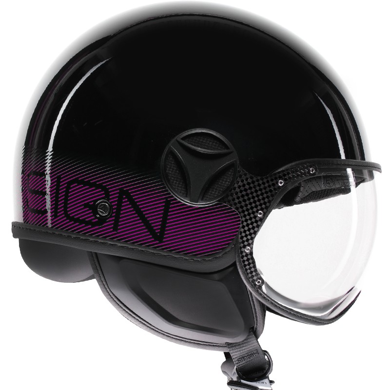 CASCO MOMO DESIGN FGTR CLASSIC STRIPES BLACK/FUCSIA