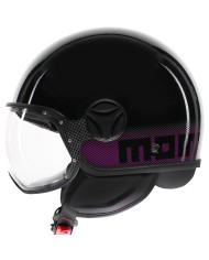 CASCO MOMO DESIGN FGTR CLASSIC STRIPES BLACK/FUCSIA