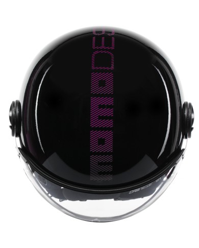 CASCO MOMO DESIGN FGTR CLASSIC STRIPES BLACK/FUCSIA