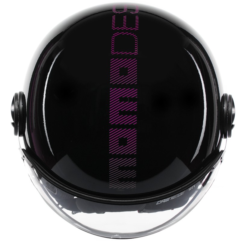 CASCO MOMO DESIGN FGTR CLASSIC STRIPES BLACK/FUCSIA