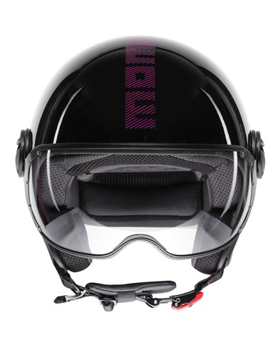 CASCO MOMO DESIGN FGTR CLASSIC STRIPES BLACK/FUCSIA