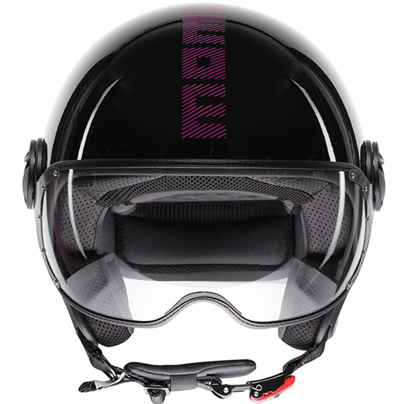 CASCO MOMO DESIGN FGTR CLASSIC STRIPES BLACK/FUCSIA